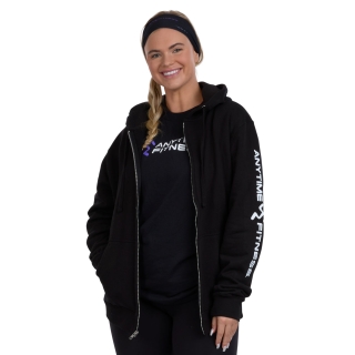 Unisex Fleece Full Zip Hoodie Black